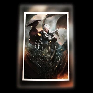 Game of Thrones Daenerys Bottleneck Print 16/100 signed by Emilia Clarke Beckett - Bild 1 von 3