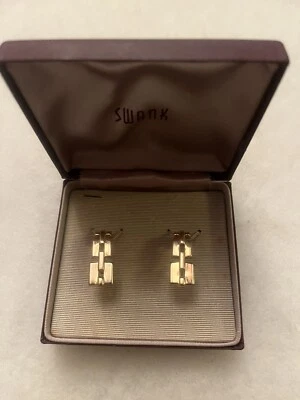 Gemelos, par de oro Swank vintage, eslabones de cadena, en caja original, pesa 3,1 oz Foto 1 de 4
