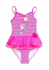 FLAPDOODLES Little Girls' 4 Pink Sequin Parrot Stripe 2-Pc. Tankini Swimsuit NWT - Picture 1 of 2
