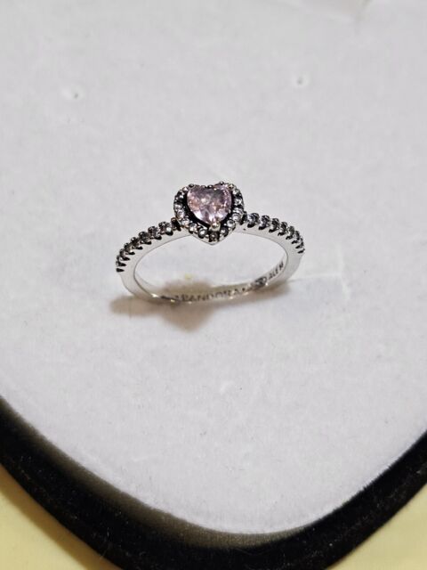 PANDORA Pink Pave Sparkle Elevated Heart Ring