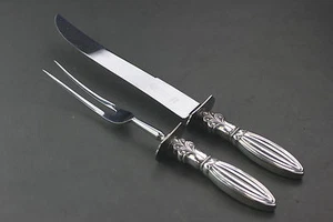 FRANK M WHITING STERLING SILVER HANDLE LARGE CARVING SET, 2 PCS - Picture 1 of 7