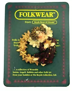 Spilla angelo Boyds Bears & Friends Folkwear 1995 nuova su cartoncino #2638 - Foto 1 di 2