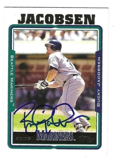 Signed 2005 Topps #394 BUCKY JACOBSEN Seattle Mariners card w/COA - Image 1 of 1