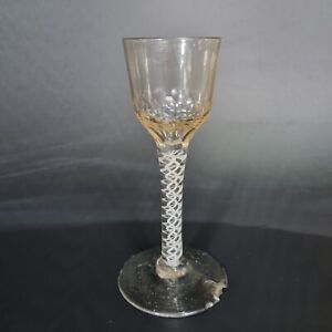 Antique 18th Century Wine Glass Double Series Opaque Twist Stem A/F