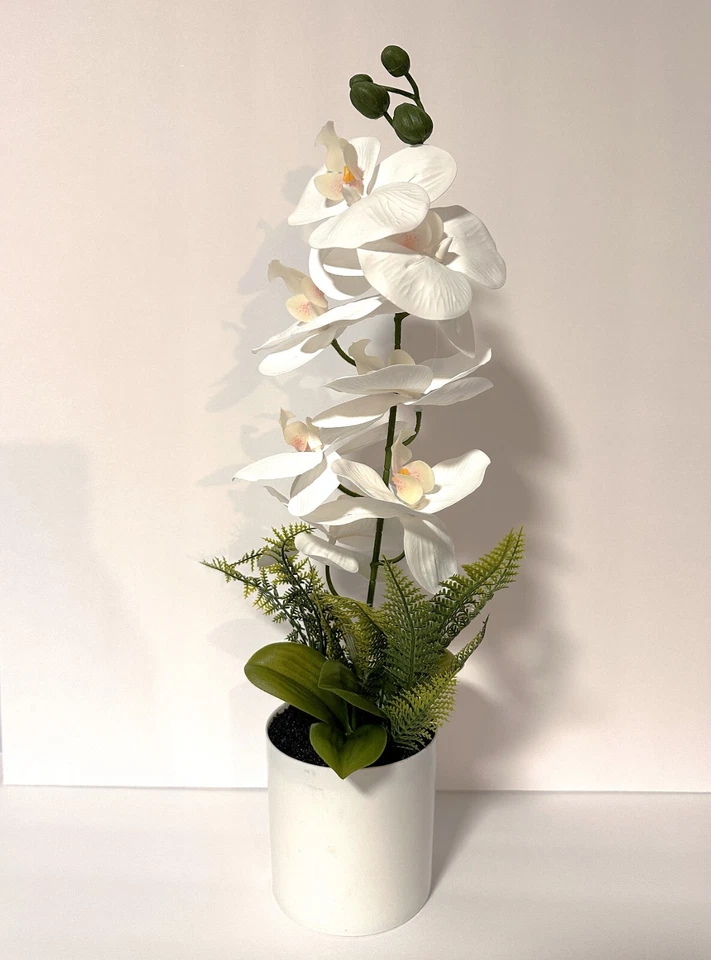 Flores Artificiales Maceta Seda Orquídea Imitación Maceta Flor Falsa Phalaenopsis Decoración Foto 1 de 4