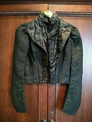  Antique 1800's Victorian Mourning Jacket Theatre Costume - Image 1 of 4