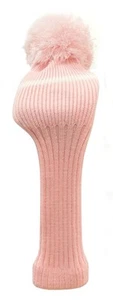 Pink Classic Knit Spandex Pom Pom Driver Head Cover (10263) - Picture 1 of 1