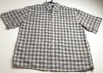 Bruno 纽扣衬衫男式特大号 XL 多色格子口袋短袖 — 第 1/4 张图片