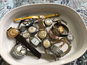 Vintage Watch Chain LOT Wear/Parts Timex Waltham Longines Bulova Floating Second