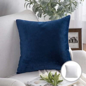 Phantoscope Soft Silky Velvet Series Decorative Throw Pillow20"x 20",Navy,1 Pack - Picture 1 of 6