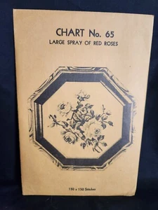 Vtg rare Babs Fuhrmann petit point Chart No. 65 Large Spray Red Roses 150x150 - Picture 1 of 5