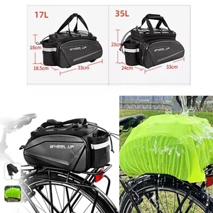 Mountain Bike Cycling Rear Seat Rack Trunk Bag Pack Pannier Carrier 17L / 35L - Picture 1 of 24