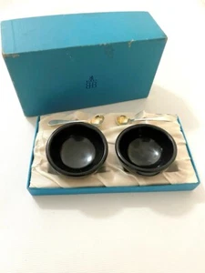 Pair of Birks Sterling Melamine Boxed Open Salts & Spoons Mid Century - Picture 1 of 7