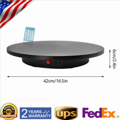 16.5" 360° Remote Electric Motorized Rotating Turntable Display Stand 110-220V  - Image 1 of 4