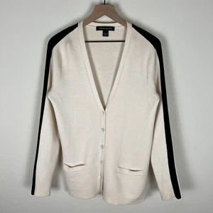 Ralph Lauren Black Label 100% Merino Wool Ivory Cardigan Sweater Large 20x28 - Picture 1 of 14