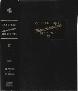 CCH Tax Court Memorandum Decisions 17 and more - Picture 1 of 2