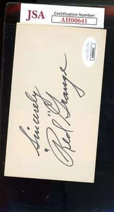 Red Grange JSA Coa Signed 3x5 Index Card Bears Autograph - Picture 1 of 1