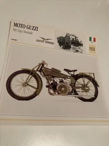 Moto Guzzi 500 Tipo Normal 1921 Tarjeta Moto Desde Colección Atlas Italia - Imagen 1 de 2