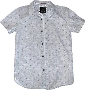 Denim and Flower Kids Boys Short sleeve Seagull Print Gray Shirt Size 11-12 - Picture 1 of 6