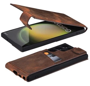 Housse Suncase® étui rabattable sac cuir café pour Samsung Galaxy S24 Ultra - Photo 1/9