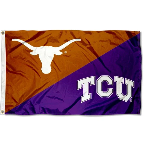 Longhorns vs. Horned Frogs House Divided 3x5 Flag and Banner Cover