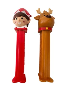 SET 2 Dispenser di Pez Natalizi, Elfo 2014 & ReinDeer 2018 Piedi Sciolti, Cina - Foto 1 di 11