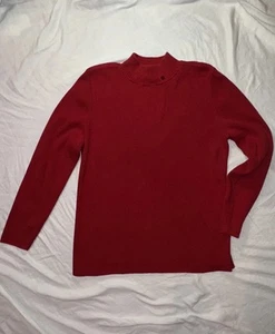 Lauren Ralph Lauren Women’s Red Cable Knit Cotton Turtleneck Sweater Size 2X - Picture 1 of 4
