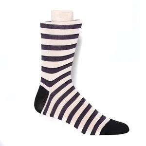 Tallia Beige Plum Stripes Men's Socks - Picture 1 of 2
