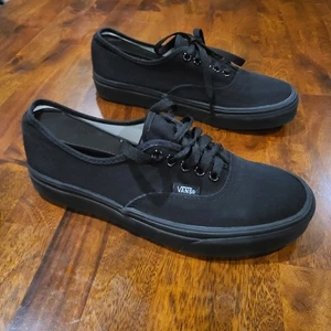 VANS Zapatos de caña baja Clásicos para Hombres 7 Mujeres 8.5 Negros Informales Skateboarding 500714 - Imagen 1 de 7