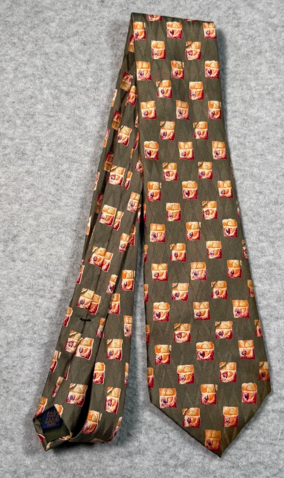 Corbata de seda geométrica verde Ralph Lauren etiqueta púrpura para hombre Foto 1 de 4