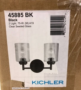 Kichler 45885 BK Winslow 12.75 in. 2-Light Black Bathroom Vanity Light - Picture 1 of 3