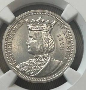1893 Isabella Quarter, brilliant uncirculated - Picture 1 of 8