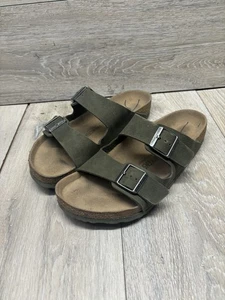 Birkenstock Arizona Zapatos Para Hombre Talla 10 Oliva Vegano Marrón Sandalias Sin Cordones Comodidad - Imagen 1 de 10