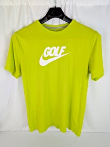 Nike Dri-Fit Golf Check Logo Crew Neck T-Shirt - Men's Large - Volt (585815-307) - Picture 1 of 11