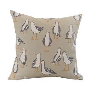 Beige Seagull Cushion. Double Sided. Nautical Marine Seaside. 17x17" Square. - Picture 1 of 1