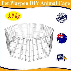 New Pet Dog Playpen Enclosure Cage 8 Panel Puppy Fence Play Pen Foldable Metal - Picture 1 of 10