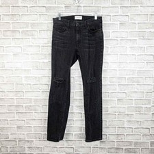 OVADIA & SONS NY OS-1 Distressed Slim Fit Jeans in Black Was Ripped Men's 30