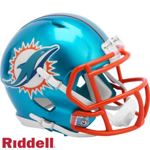 Miami Dolphins Flash Alternate Riddell Speed Mini Helmet New in box Cover