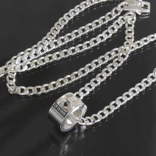 Collana Gucci Tagliata G Argento 925 Unisex Finita E1370