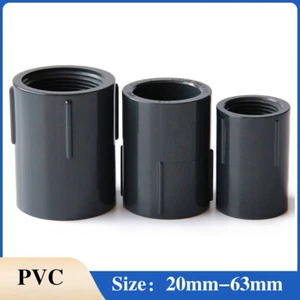PVC Double Internal Threaded Joint Bsp Female Thread Fitting Dark Gray 1/2" ~ 2" - Imagen 1 de 11