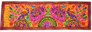Rajasthani Art Wall hanging Tapestry Table Runner Boho Embroidery Work ethnic - Picture 1 of 4