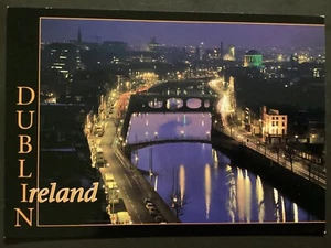 Postcard Vibrant Dublin at Night John Hinde Company with Photo by Tom Cleary B70 - Picture 1 of 2