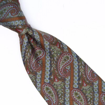 VTG Liberty of London Mens Silk Necktie Green Blue Brown Red Paisley Print Tie  - Image 1 of 4