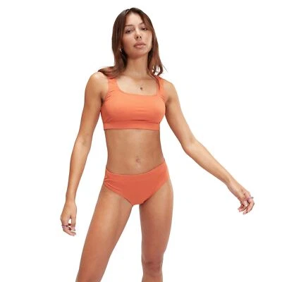 Women's Swimwear Speedo Textured Deep U-Back Bikini in Orange - Image 1 of 4