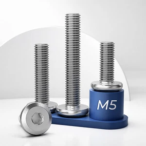 M5 - 5mm Furniture Connector Bolts Flat Head Allen Key Screws A2 Stainless Steel - Picture 1 of 17