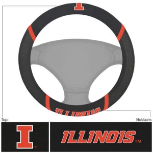 Illinois Fighting Illini Steering Wheel Cover Mesh/Stitched - Picture 1 of 1