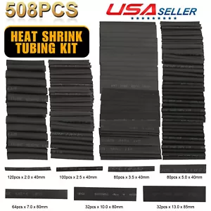 508Pcs Heat Shrink Tubing Insulation Shrinkable Tube 3:1 Wire Cable Sleeve Kit - Picture 1 of 9