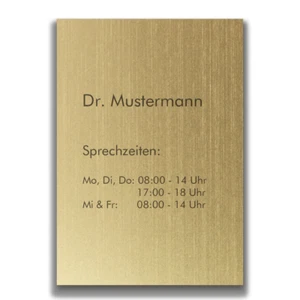 Praxisschild & Kanzleischild, Acrylschild in Metalloptik gold gebürstet - Bild 1 von 3