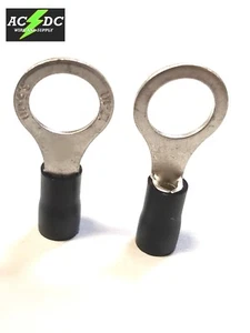 RING TERMINAL 14-12 VINYL 3/8" BLACK 25 PK CRIMP CONNECTORS AWG WIRE AUTO - Picture 1 of 2