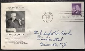 1945 Alfred E. Smith Memorial FDC - Scott #937 - Imagen 1 de 1